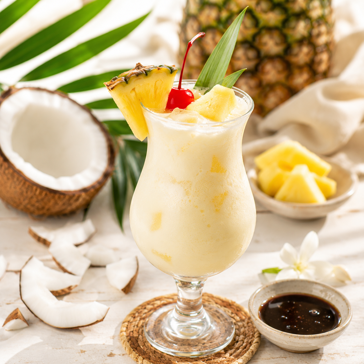 Coconut Balsamic Pina Colada Mocktail