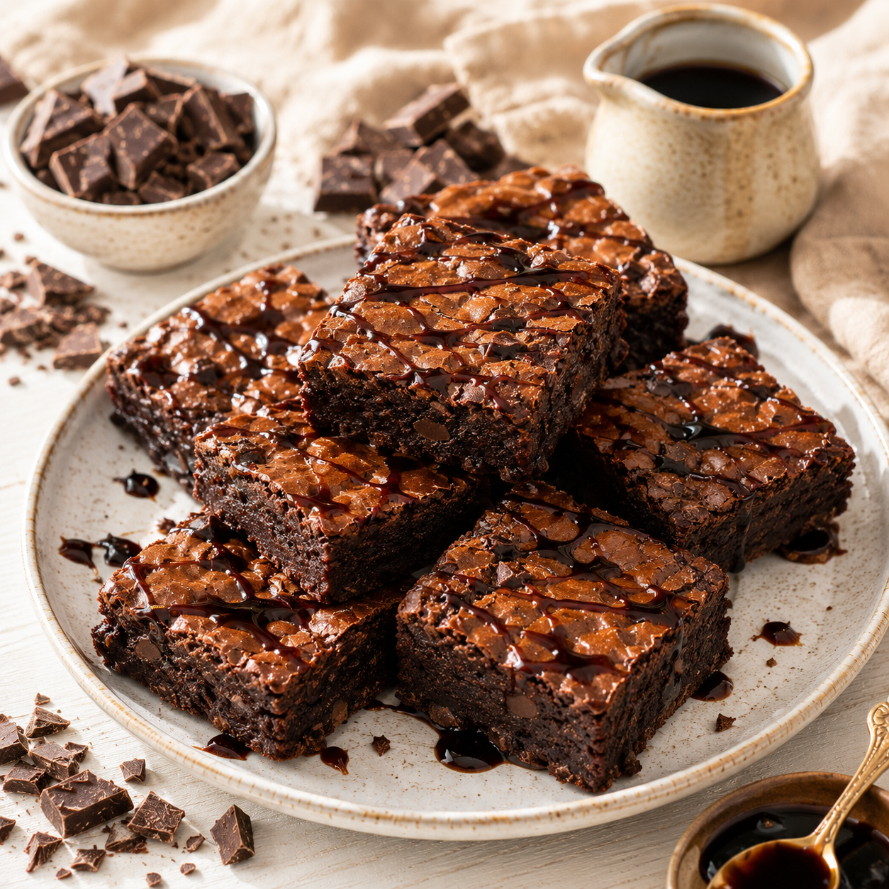Dark Chocolate Balsamic Fudge Brownies