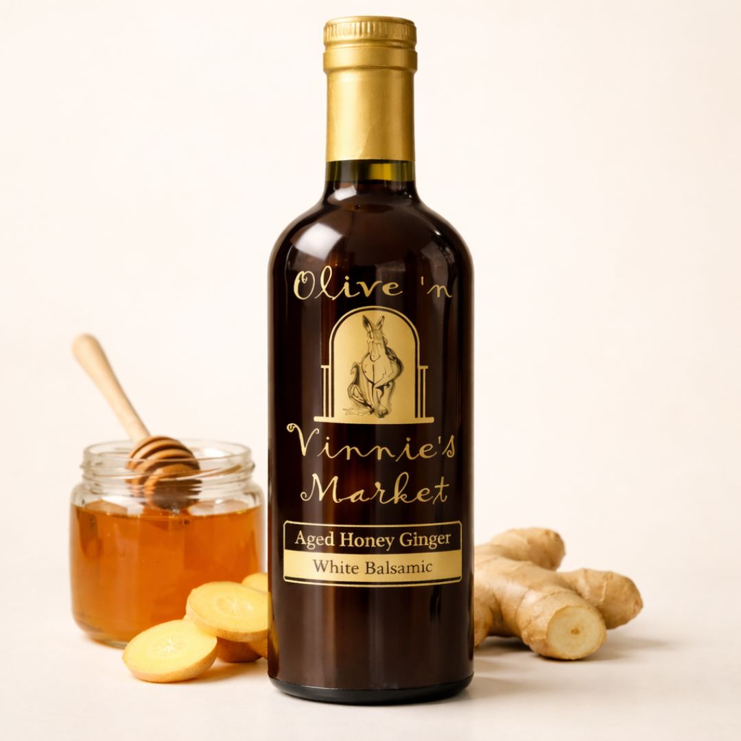 Aged Honey Ginger White Balsamic โ Olive 'n Vinnie's Market