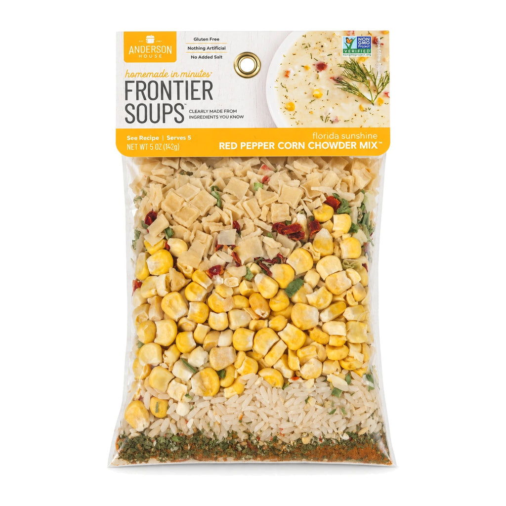 Florida Sunshine Red Pepper Corn Chowder Mix package front - Frontier Soups Homemade in Minutes