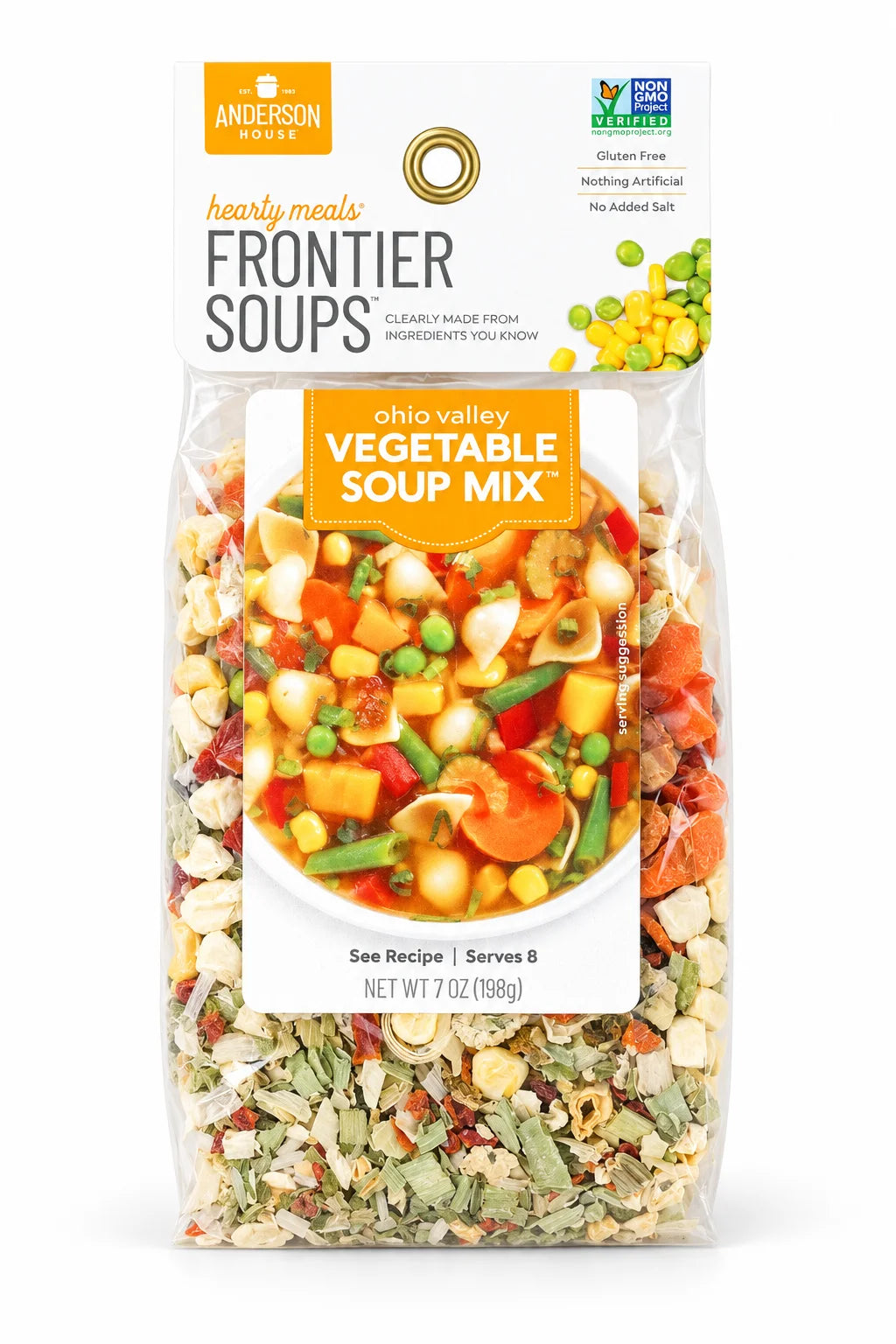 Ohio Valley Vegetable Soup Mix package front - Frontier Soups Hearty Meals