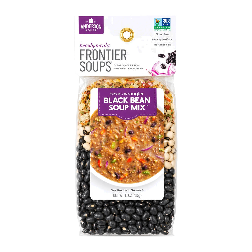 Texas Wrangler Black Bean Soup Mix package front - Frontier Soups Hearty Meals